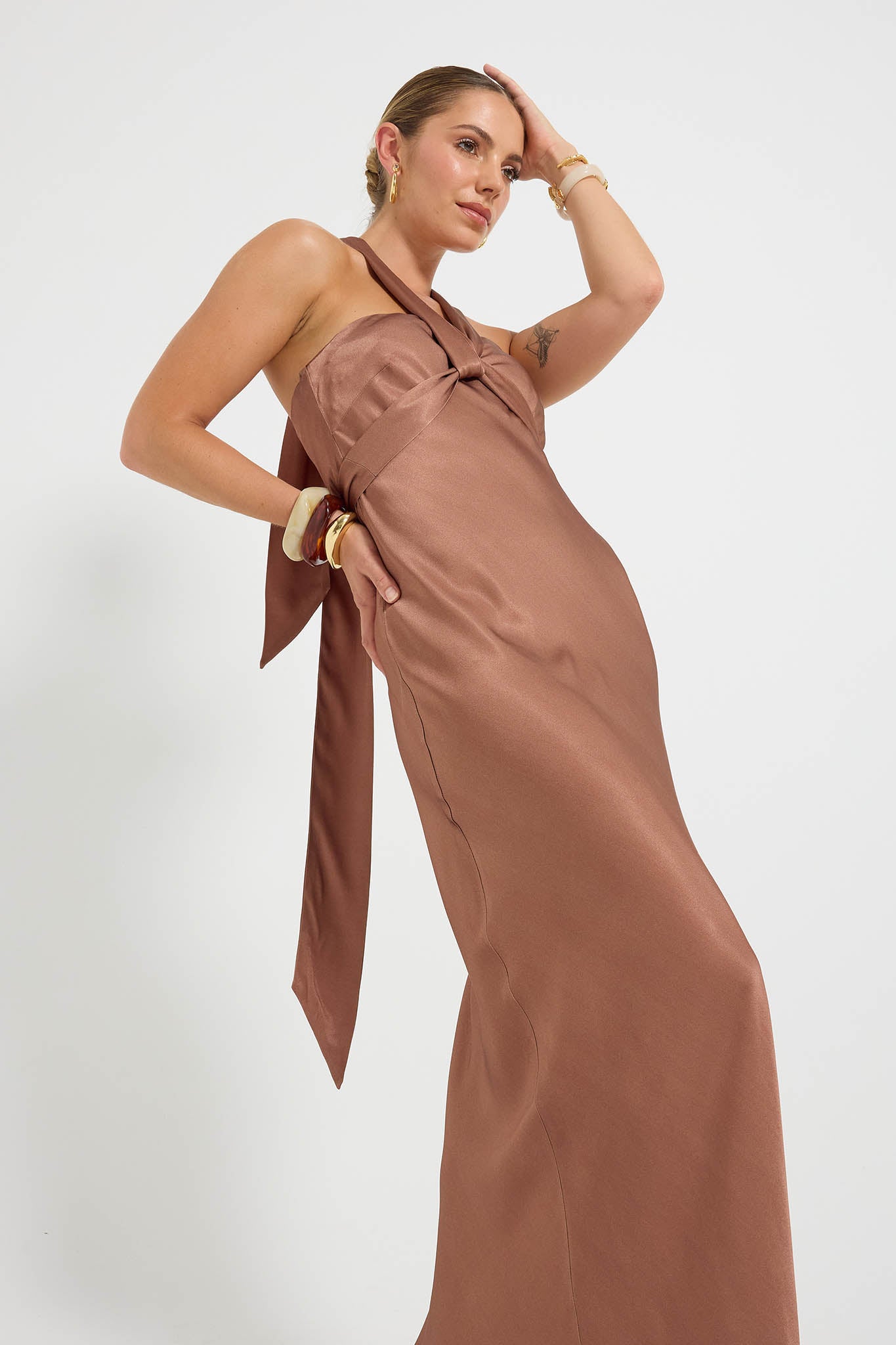 Quinn Strapless Maxi - Strapless Chocolate Brown Satin Formal Maxi Dress PASDUCHAS Quinn Strapless Maxi - Strapless Chocolate Brown Satin Formal Maxi Dress PASDUCHAS