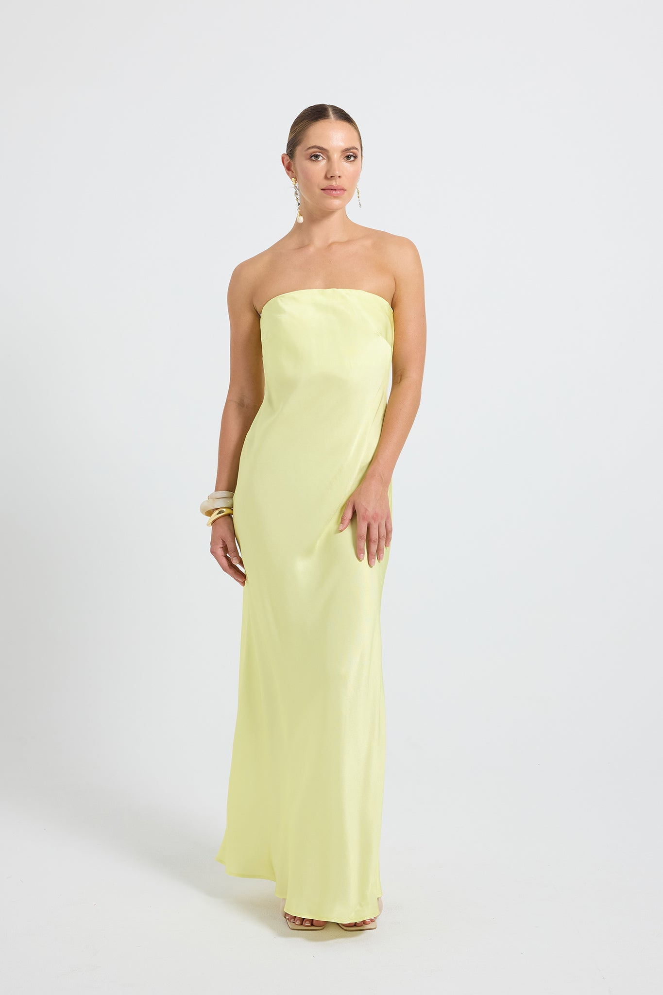 Bern Strapless Maxi Skirt Set In Lemon main image 0