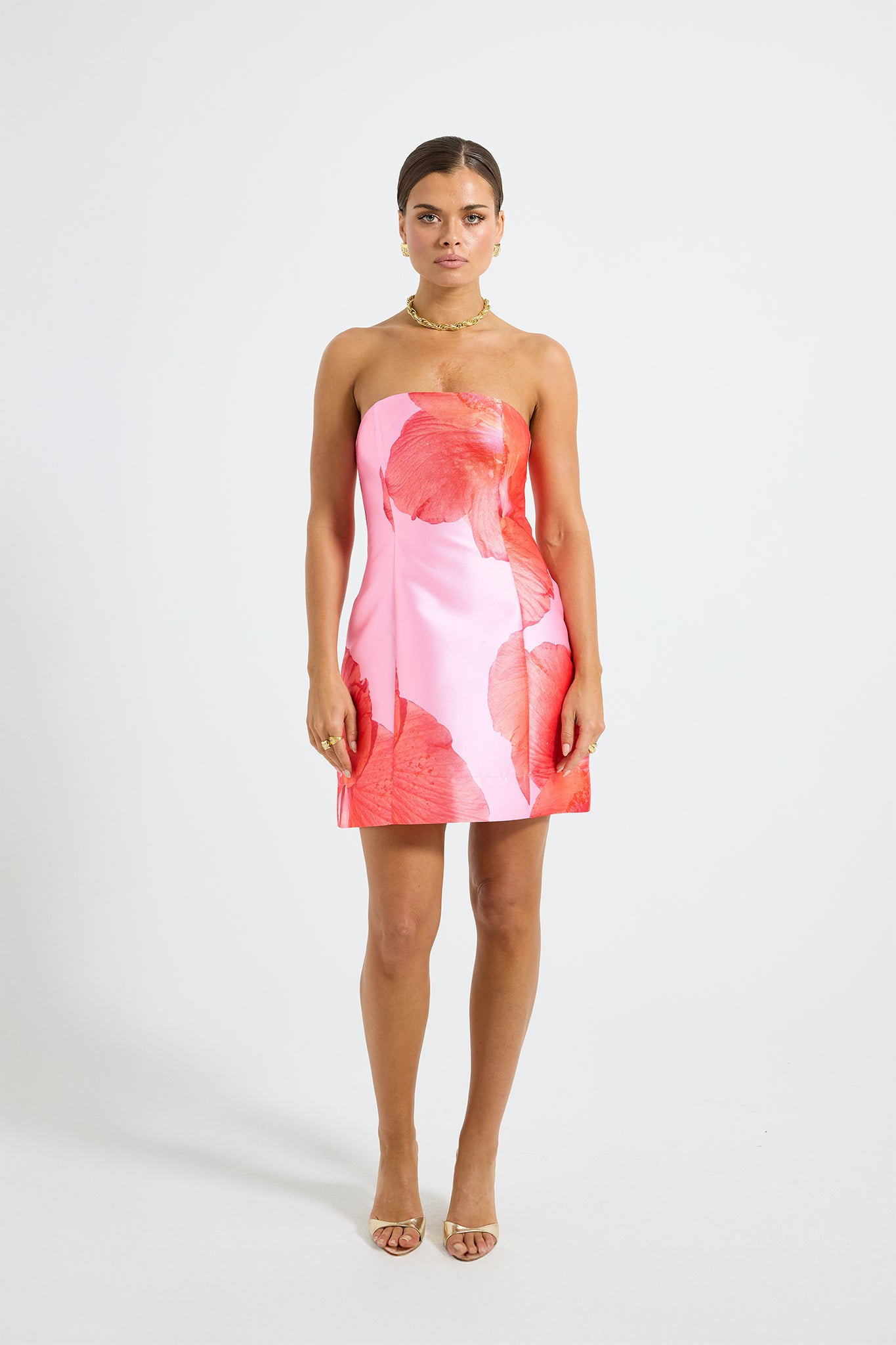 kalani mini dress Kalani Mini Dress – Pink Floral Print Christmas Party Mini Dress – PASDUCHAS