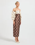 Dottie Contrast Shoulder Midi