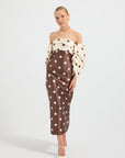 Dottie Contrast Shoulder Midi