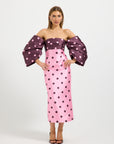 Dottie Contrast Shoulder Midi