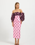 Dottie Contrast Shoulder Midi