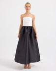 Matilda Contrast Strapless Midi