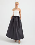 Matilda Contrast Strapless Midi