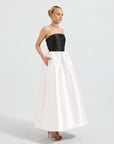 Matilda Contrast Strapless Midi