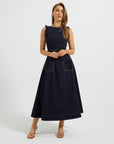 Hudson Denim Ruffle Midi