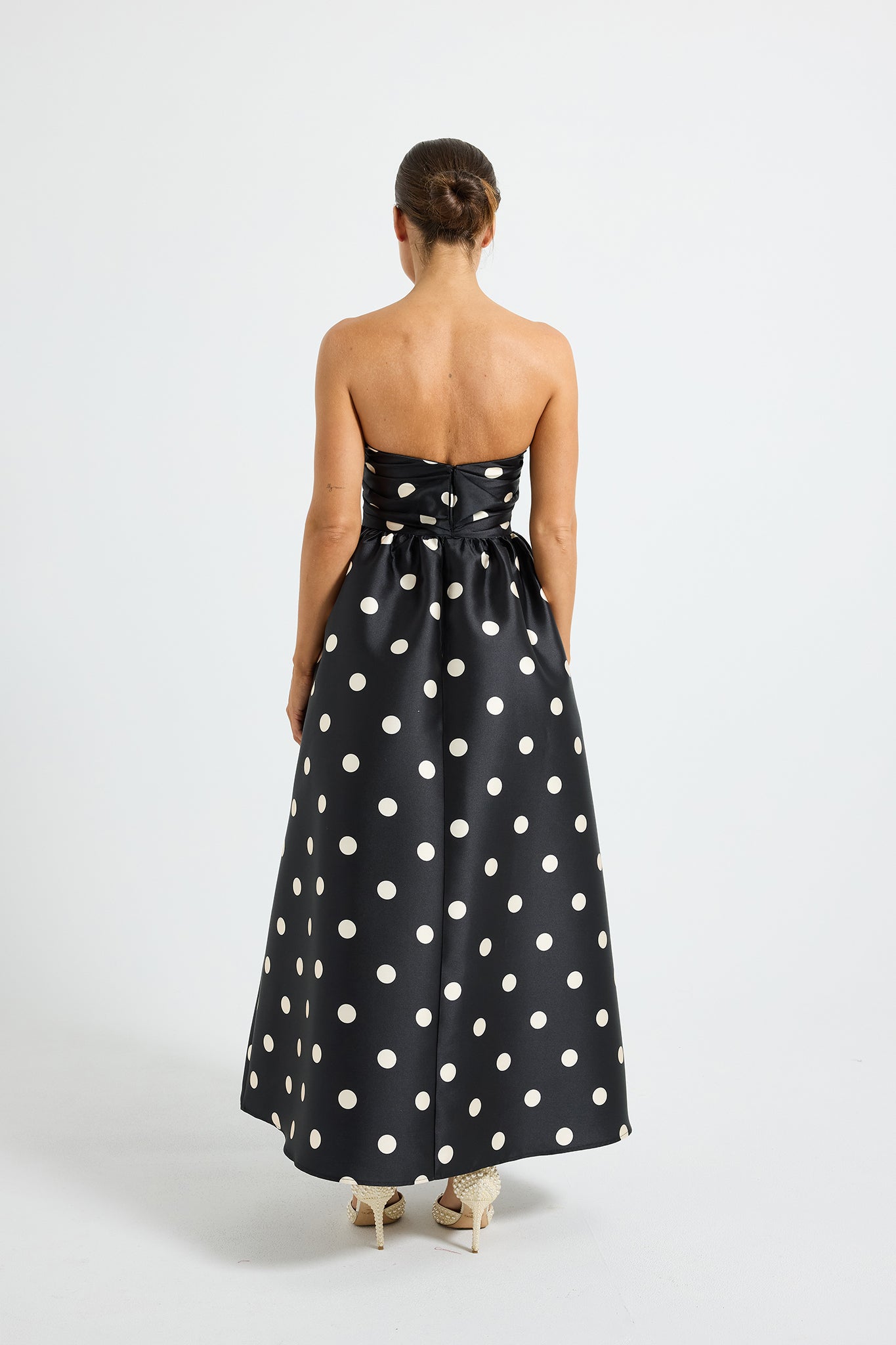 Dottie Strapless Midi – Polka Dot Strapless Midi Dress with Pockets –  PASDUCHAS