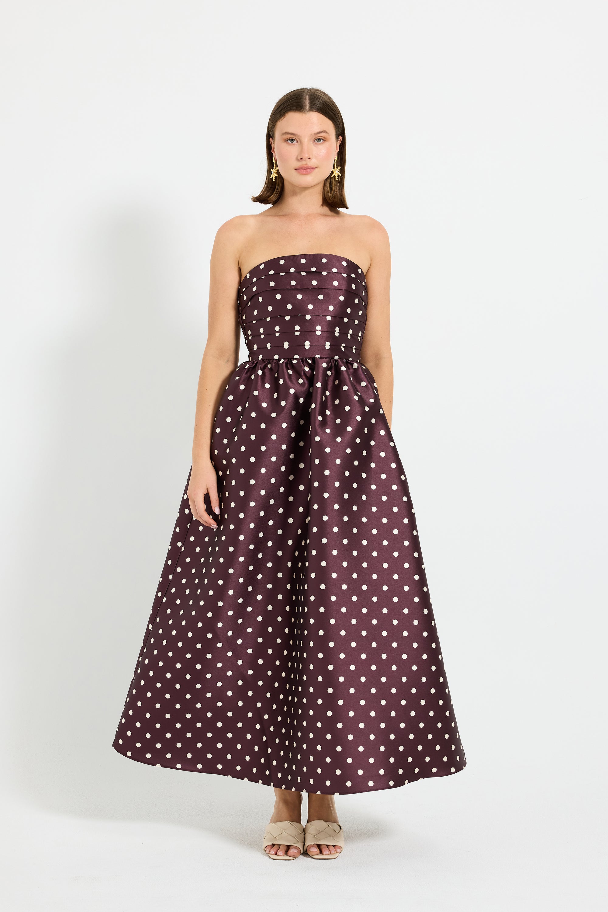 Alistair Strapless Midi Polka Dot Strapless Midi Dress with Pockets PASDUCHAS Alistair Strapless Midi Polka Dot Strapless Midi Dress with Pockets PASDUCHAS