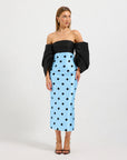 Dottie Contrast Shoulder Midi