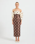 Dottie Contrast Shoulder Midi