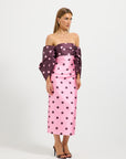 Dottie Contrast Shoulder Midi