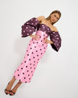 Dottie Contrast Shoulder Midi
