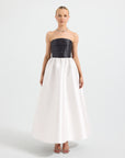 Matilda Contrast Strapless Midi