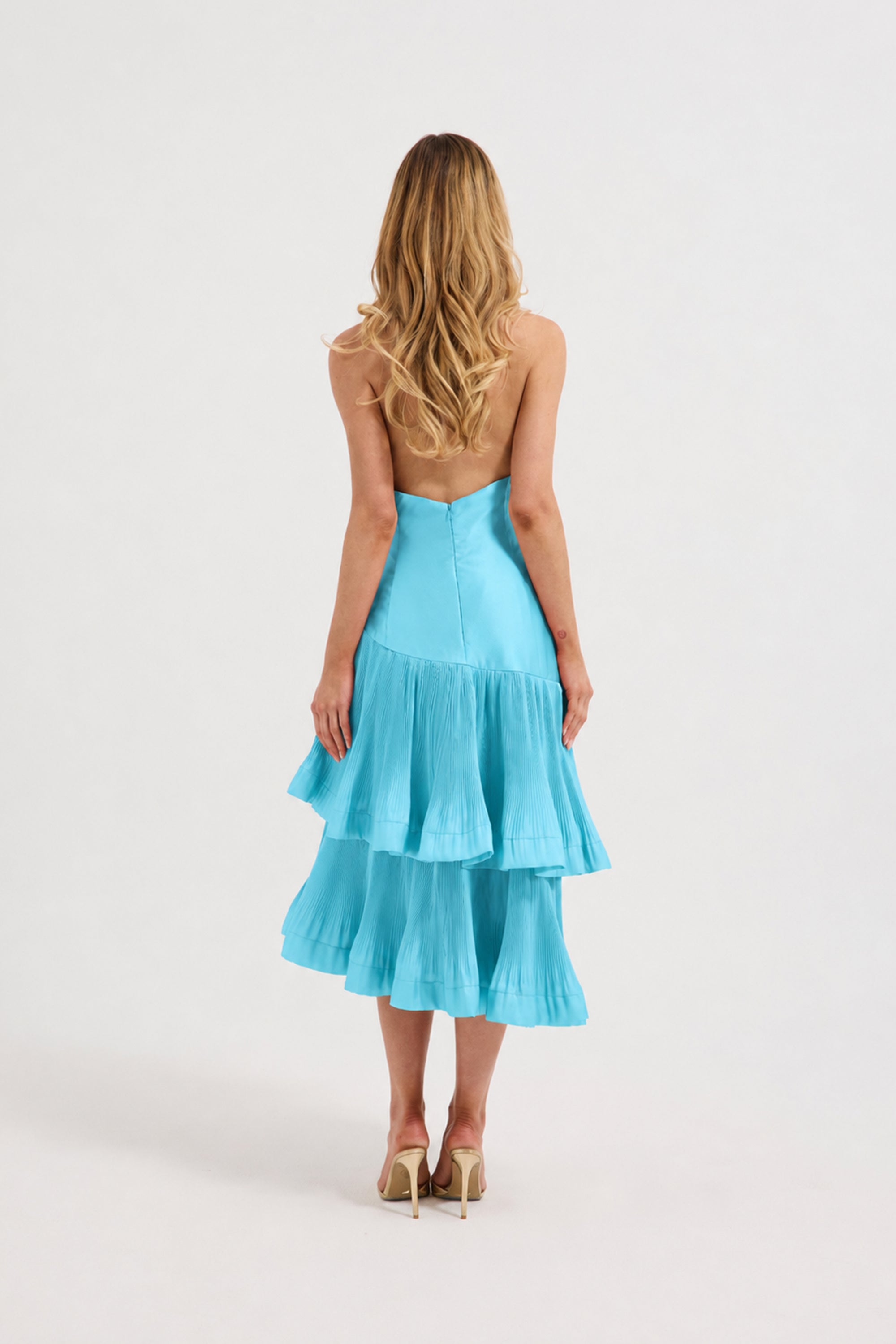 Lennox Pleated Halter Midi