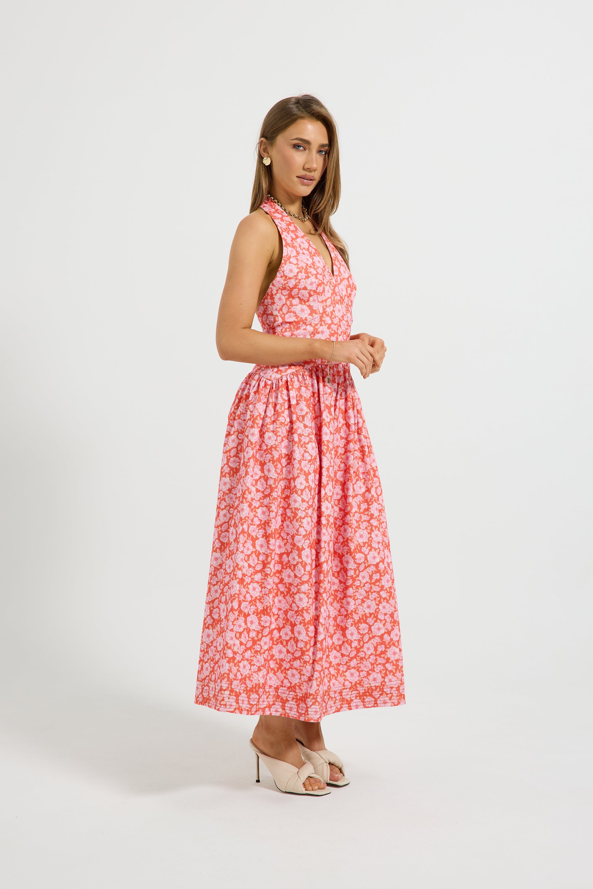 Hazel Denim Halter Midi
