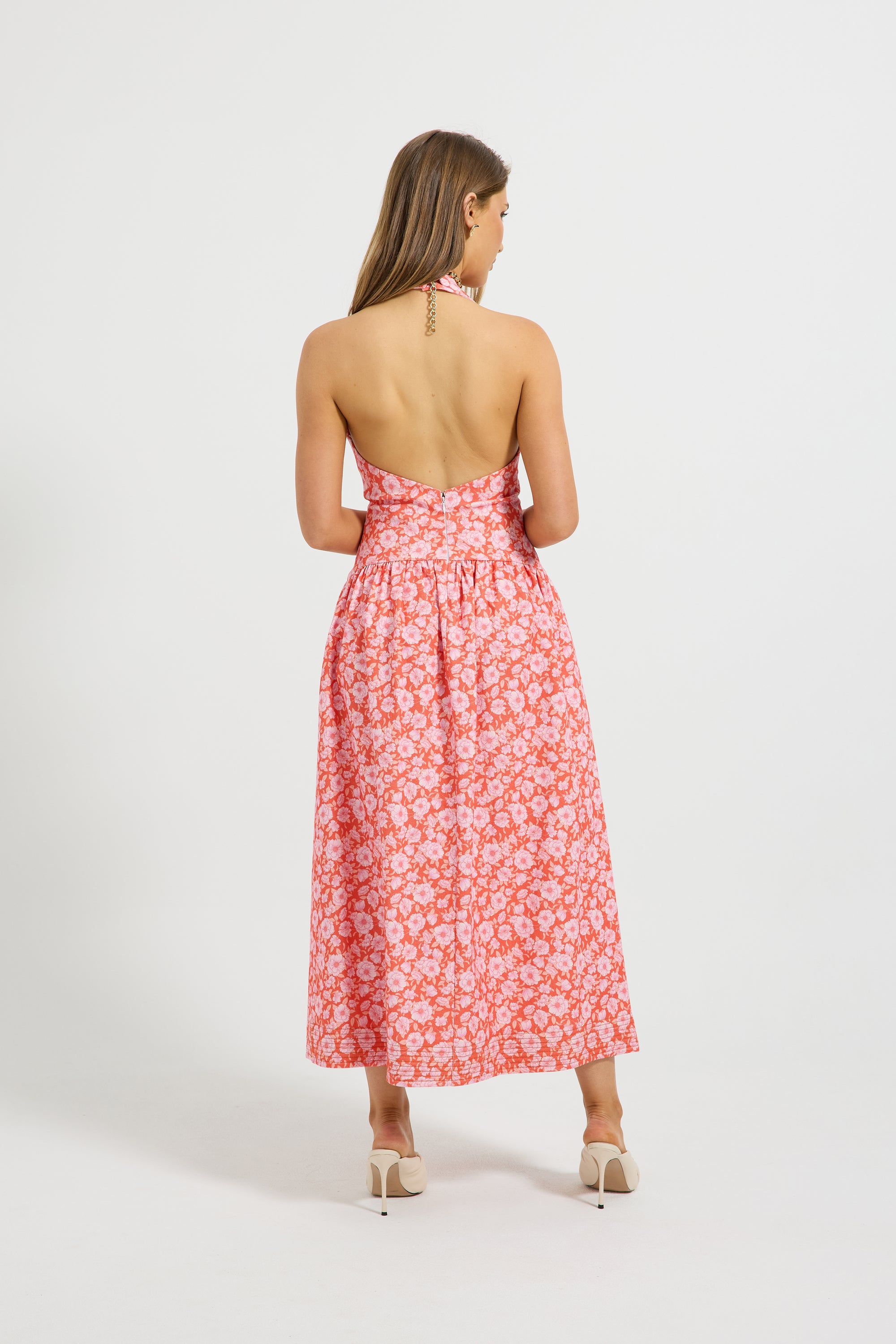 Hazel Denim Halter Midi