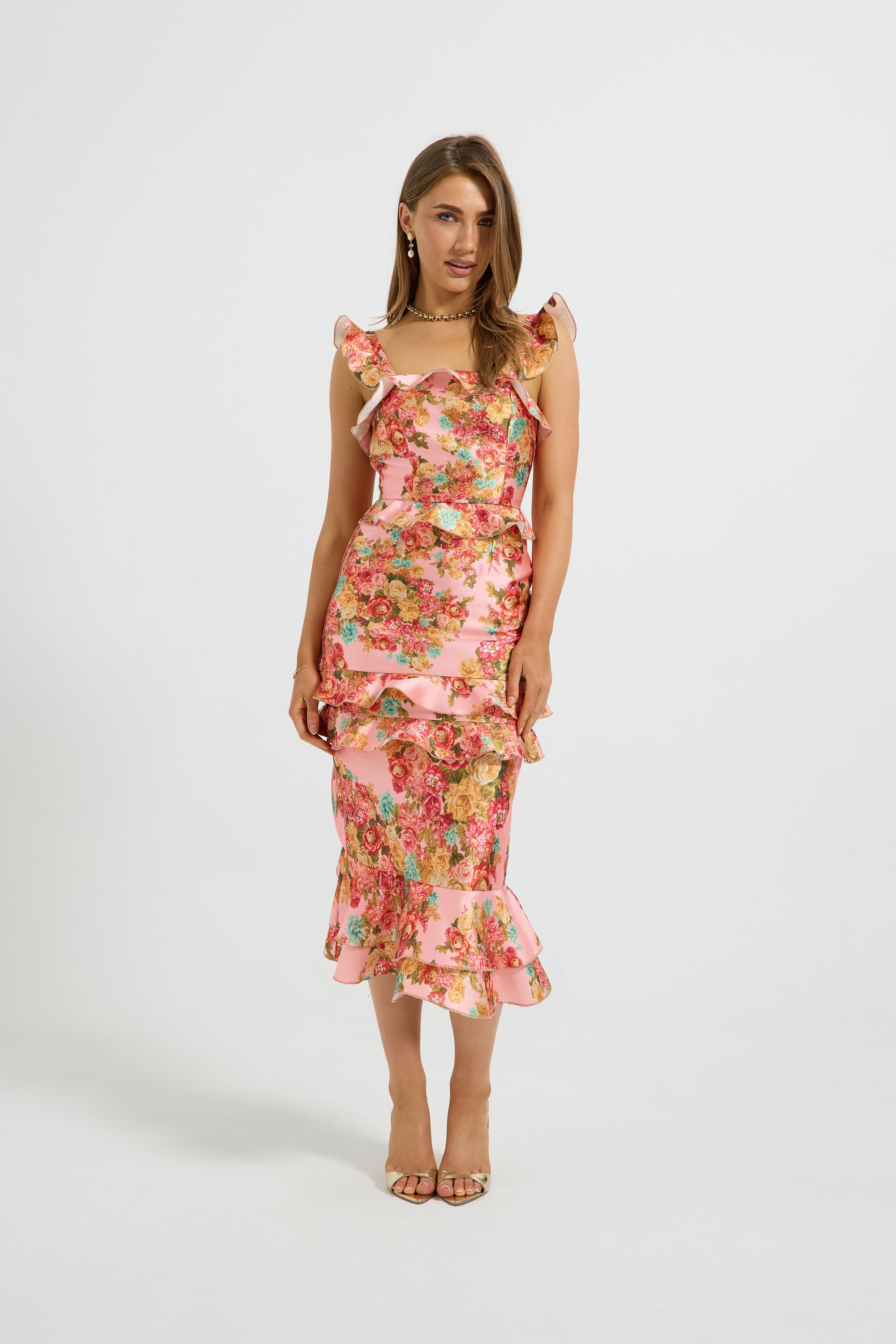 Posy Ruffle Midi