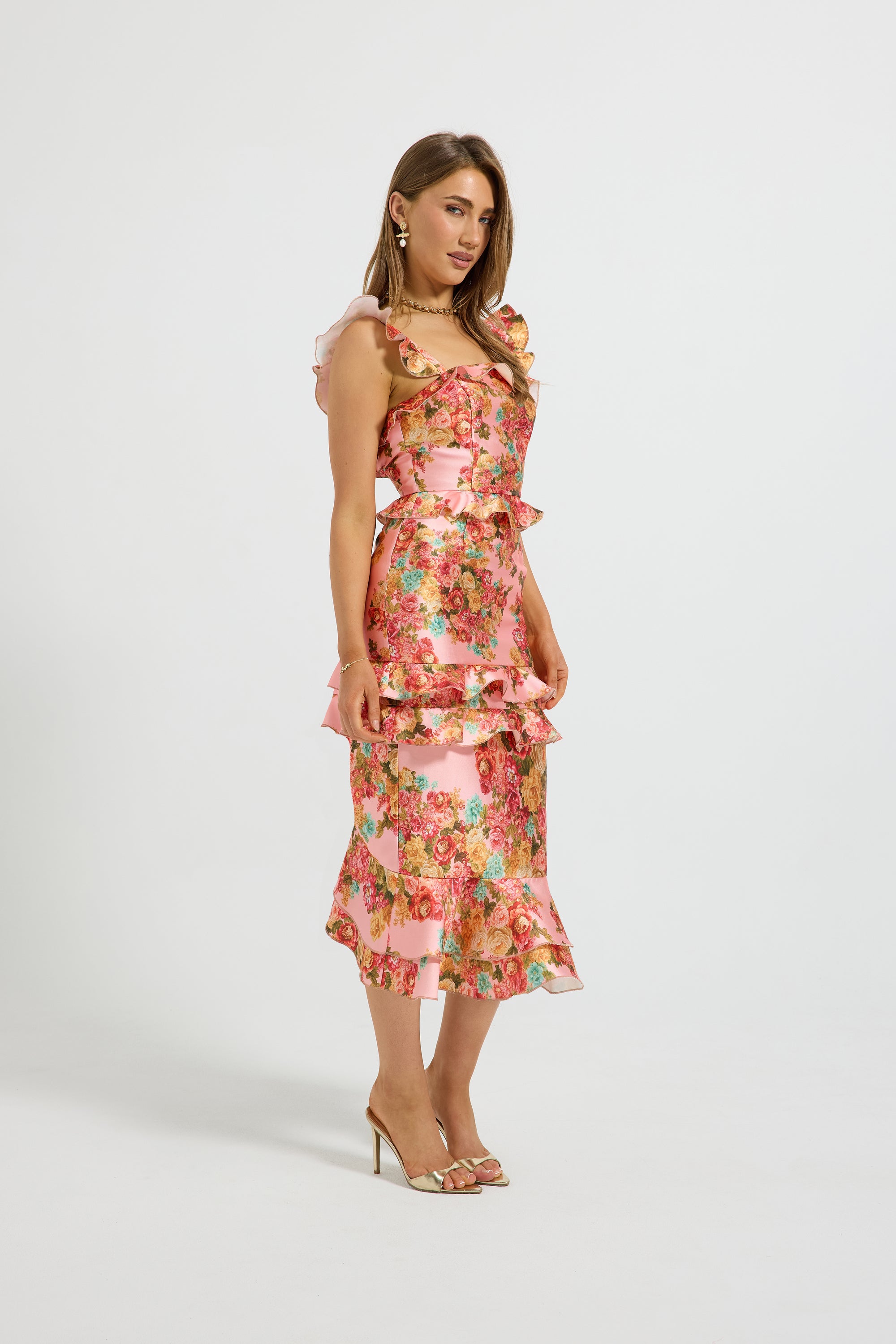 Posy Ruffle Midi