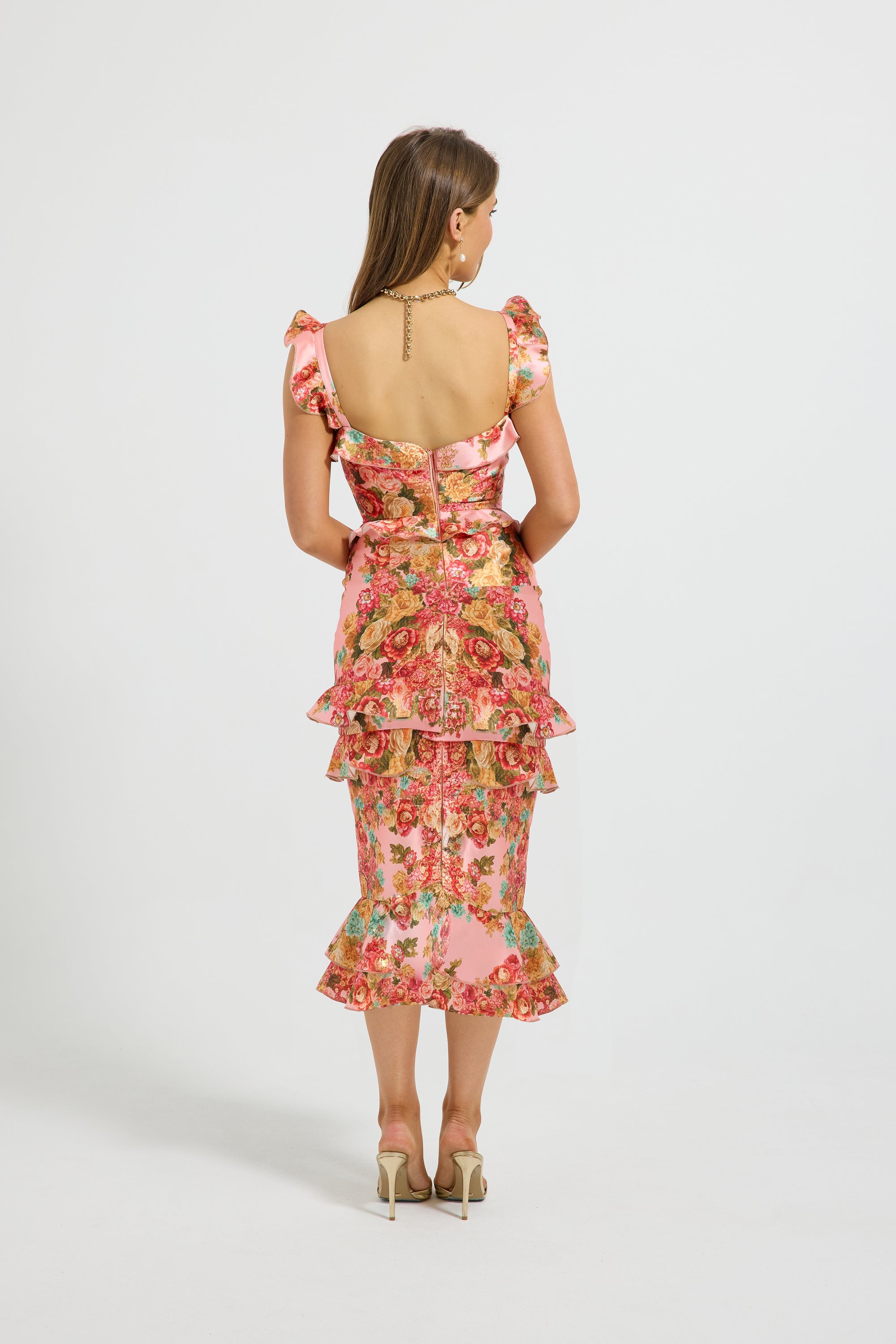 Posy Ruffle Midi
