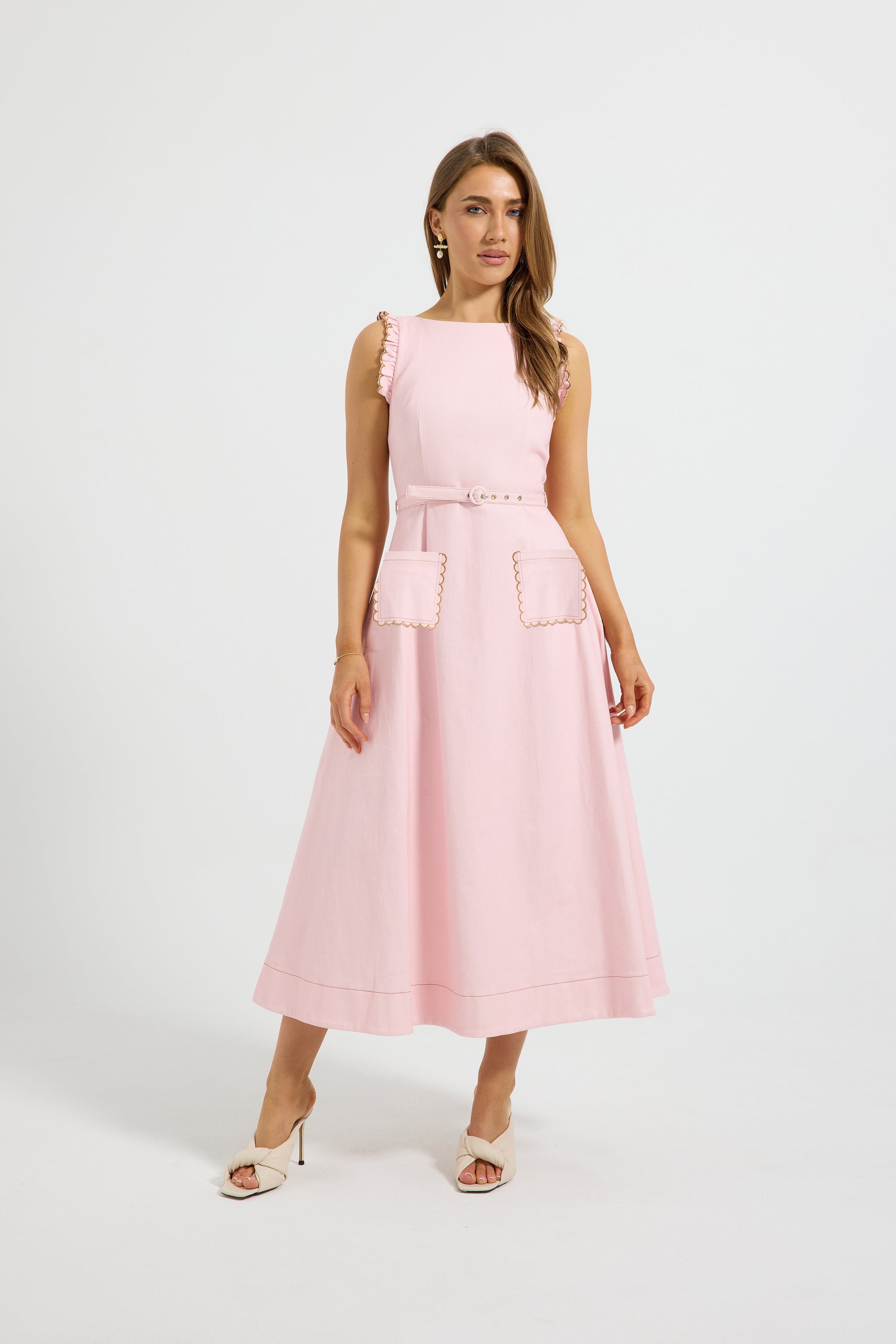 Charli Denim Ruffle Midi