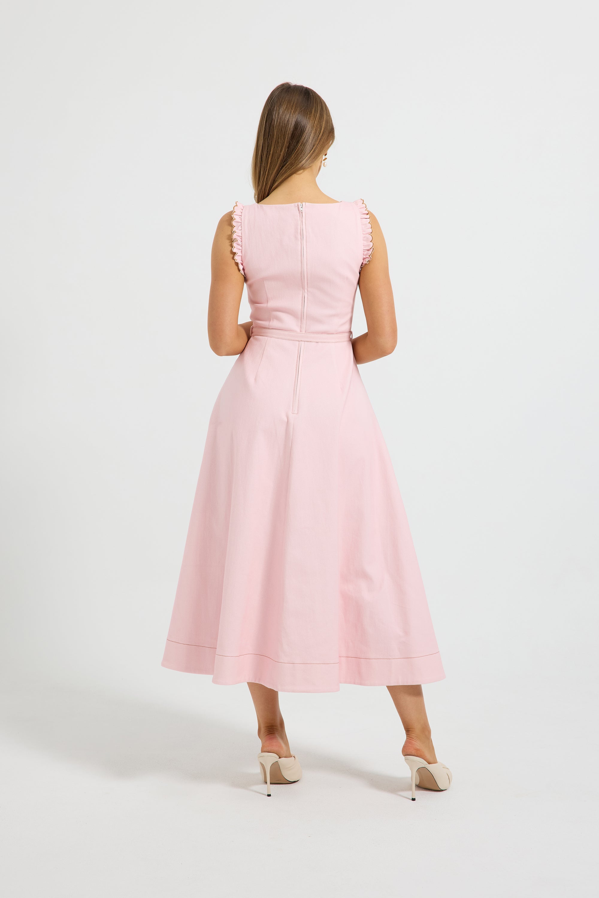 Charli Denim Ruffle Midi